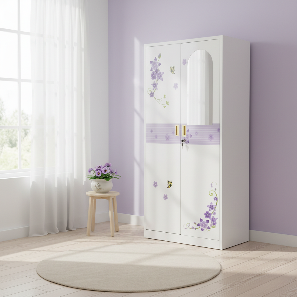 Steel 2-Door Wardrobe with Inner Locker | IH TGD-2B | 180×85×45 cm