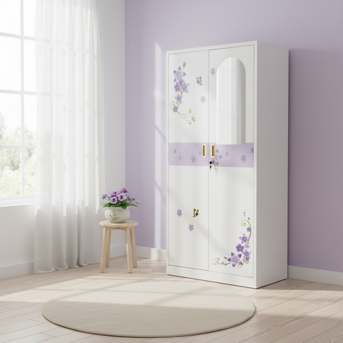 Steel 2-Door Wardrobe with Inner Locker | IH TGD-2B | 180×85×45 cm