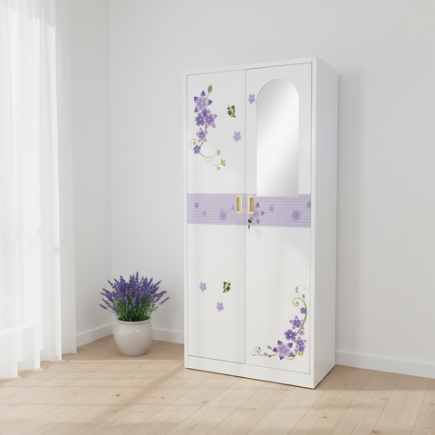 Steel 2-Door Wardrobe with Inner Locker | IH TGD-2B | 180×85×45 cm
