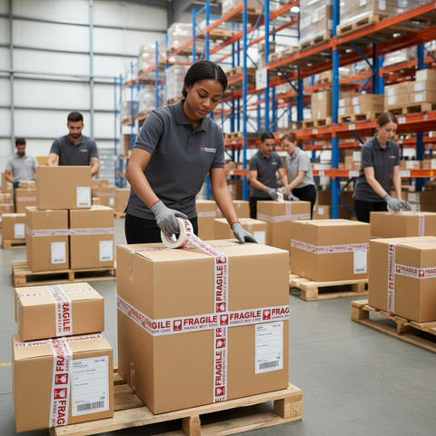 Fragile Tape 50 Yards - Premium Warning Tape by INFINI HOMES