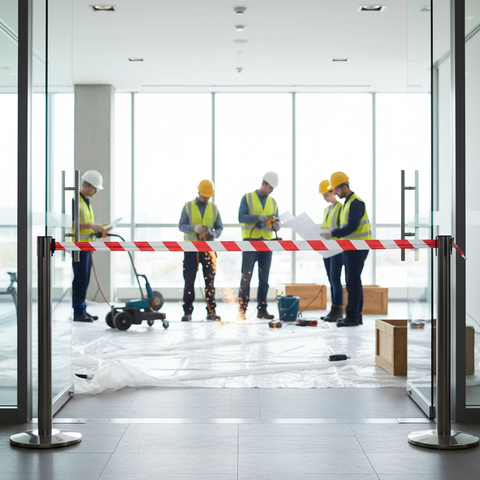 Red PE Warning Tape - Safety Barrier Tape for Construction Sites UAE | 100m Roll