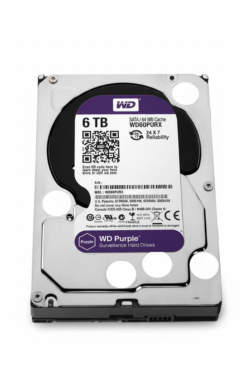 WD Purple 6TB Surveillance Hard Drive UAE | 5400RPM SATA 6Gb/s 3.5" WD60PURX