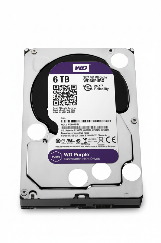 WD Purple 6TB Surveillance Hard Drive UAE | 5400RPM SATA 6Gb/s 3.5" WD60PURX