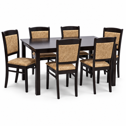 6 Seater Dining Table Set UAE – Wenge Table with 6 Chairs IH-MILAN-6