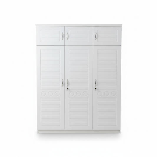Three Door Wardrobe with Top | IH 761 | Premium Wooden Wardrobe UAE