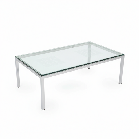 Premium Rectangular Coffee Table Glass Top Steel Frame - Dubai Abu Dhabi UAE