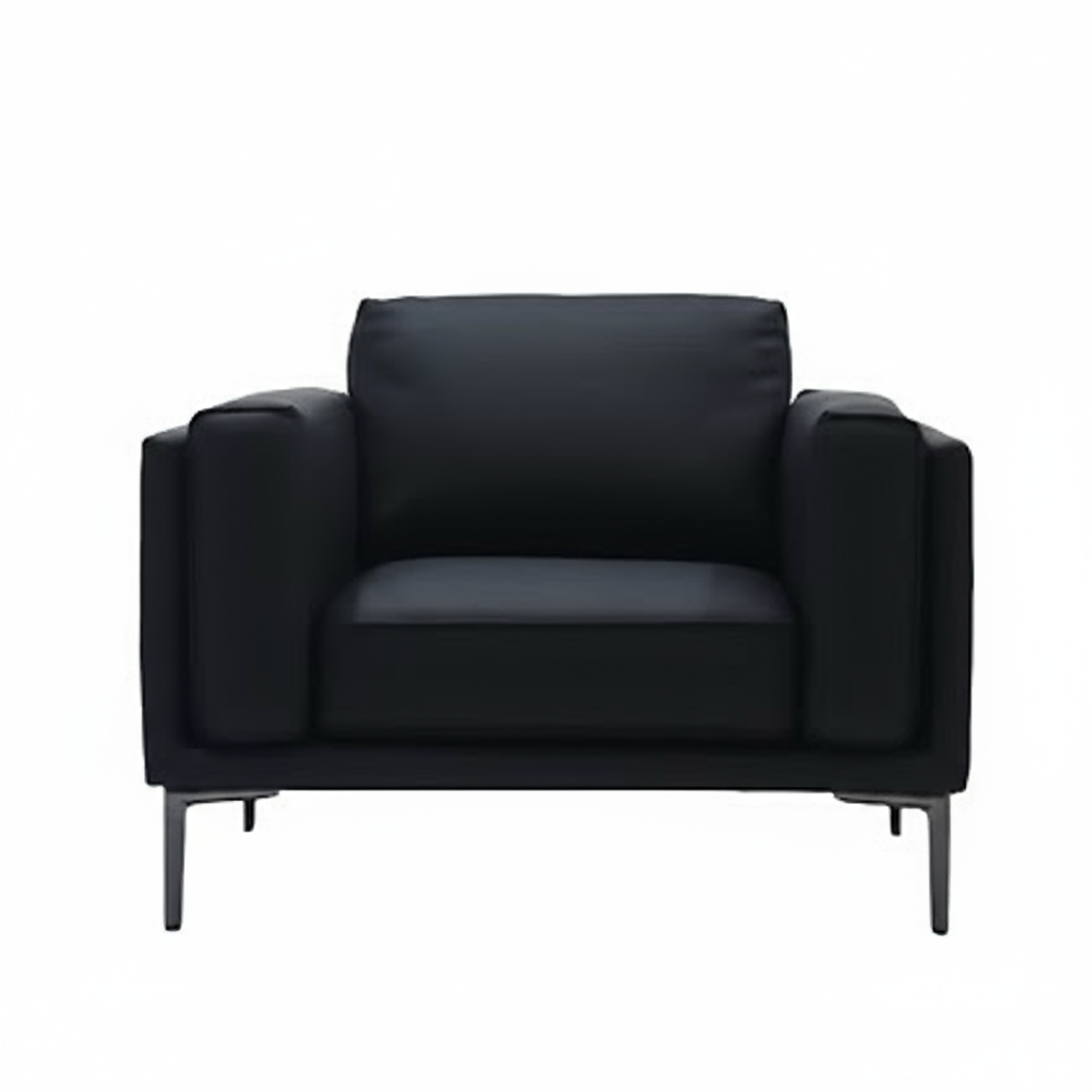 AIKA Single Seater Leatherette Sofa - Black