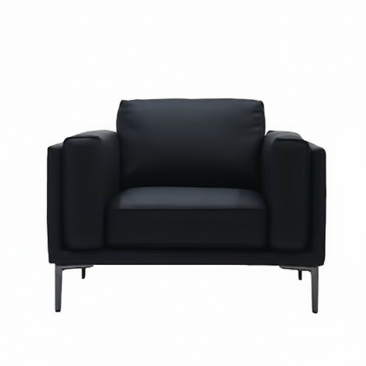 AIKA Single Seater Leatherette Sofa - Black