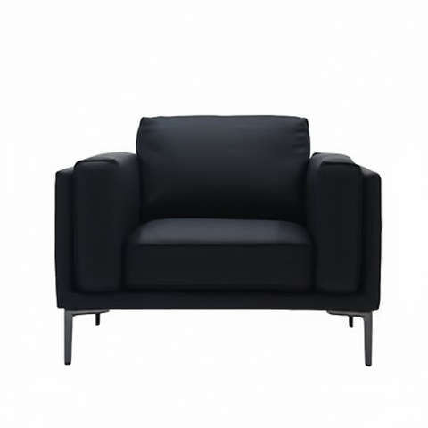 AIKA Single Seater Leatherette Sofa - Black