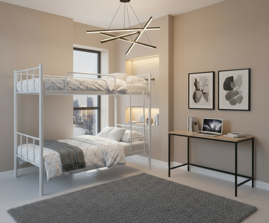 Heavy Duty Steel Bunk Bed Only Dubai UAE | Double Metal Bunk Bed with Ladder | INFINI HOMES