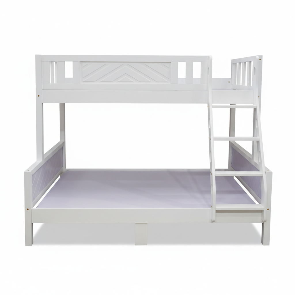 Wooden Bunk Bed IH 5026 | Premium Kids & Guest Room Bunk Bed UAE White
