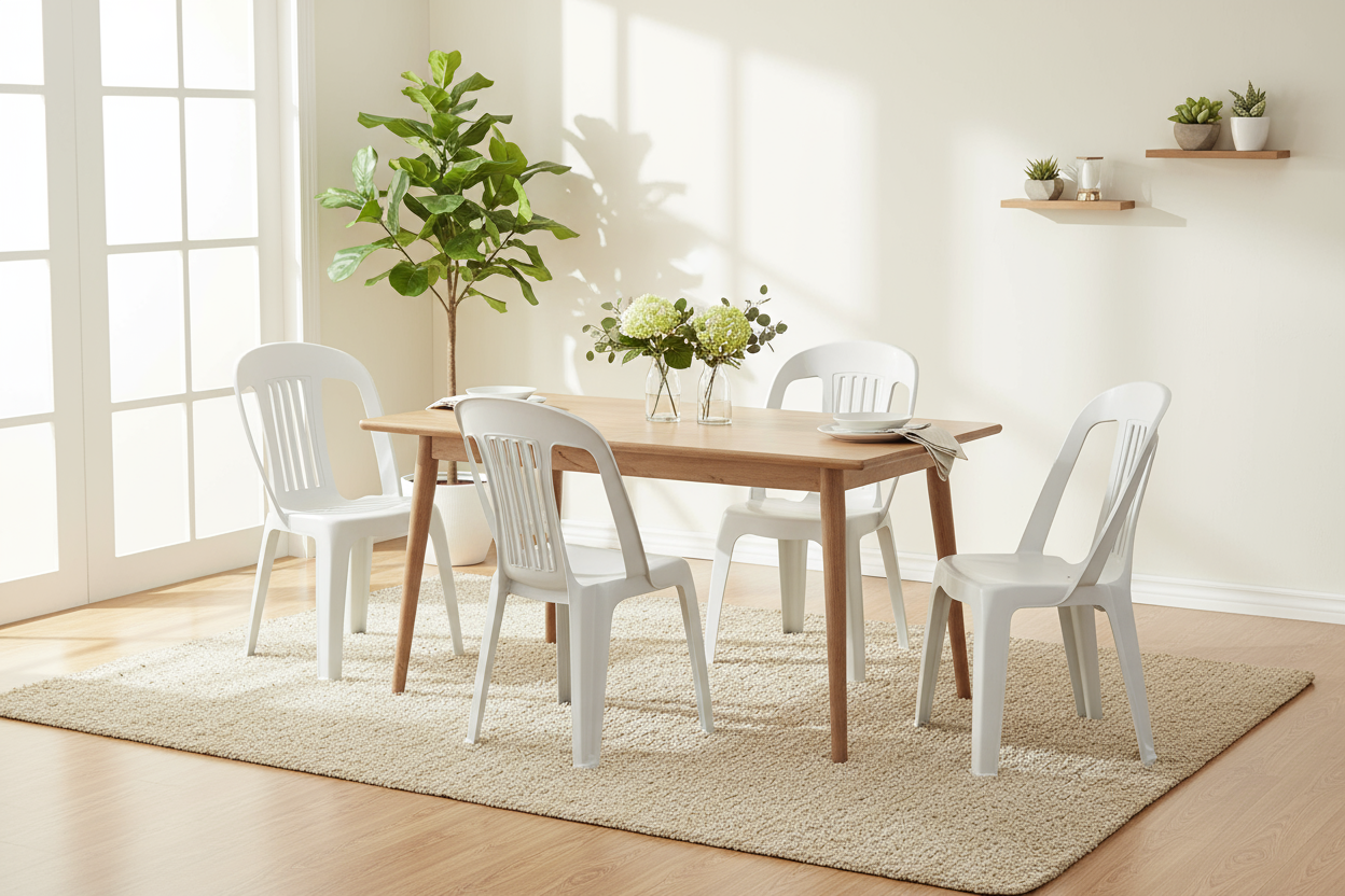Premium Contessa Chairs Set of 6 - Beige | UAE Delivery to All Emirates
