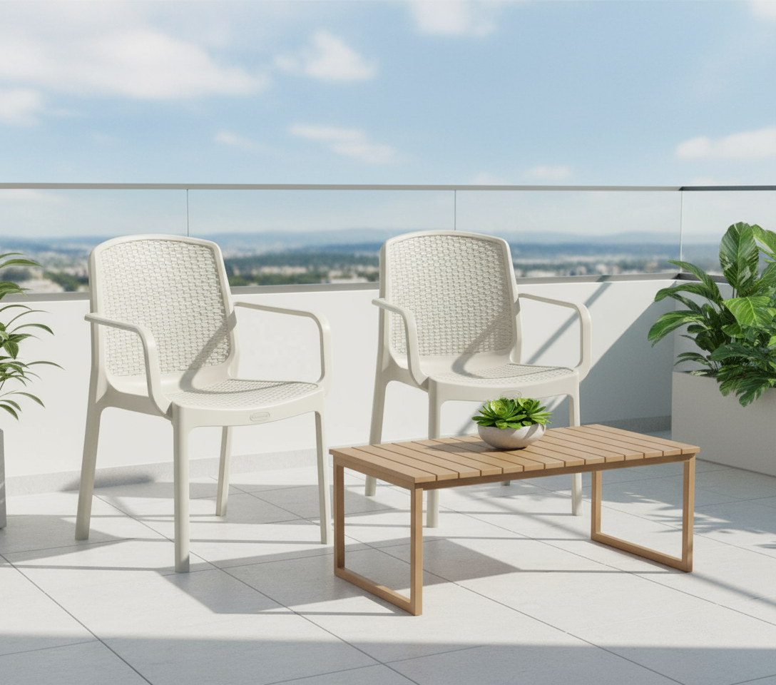 Premium Cedarattan Armchair Set - UAE Wide Delivery | Dark Brown Outdoor Furniture Dubai