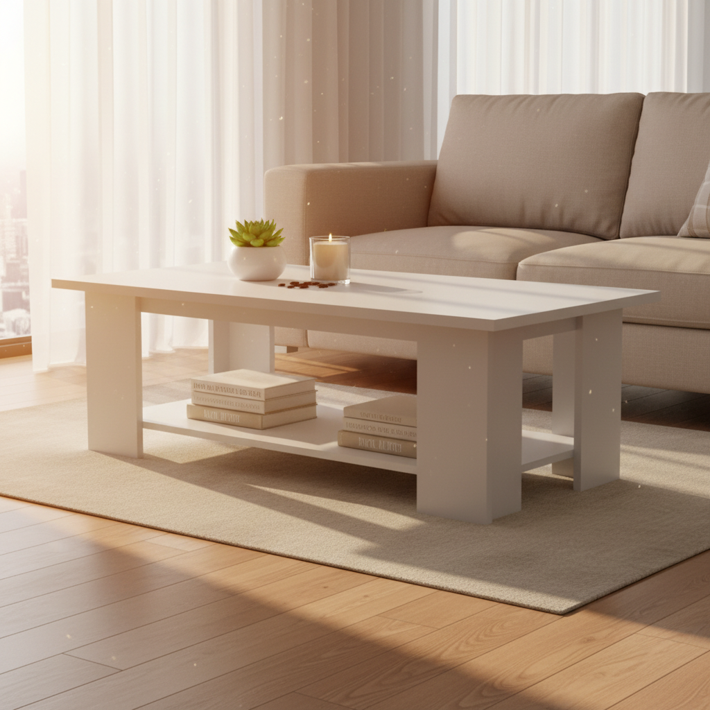 Coffee Table IH 4120 | Modern White Living Room Table – INFINI HOMES