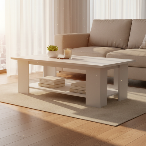 Coffee Table IH 4120 | Modern White Living Room Table – INFINI HOMES