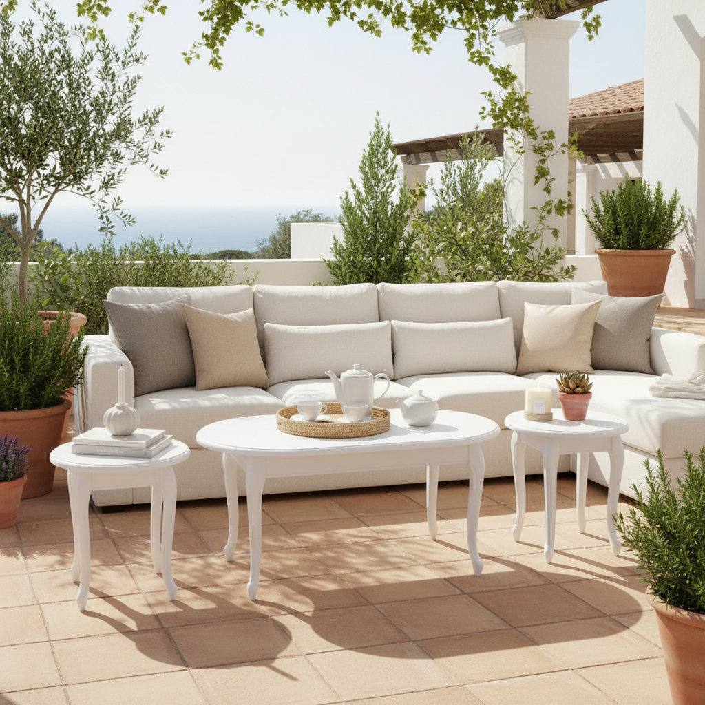INFINI HOMES Coffee Table Set (1+2) IH 6006 – White | Premium Living Room Furniture UAE