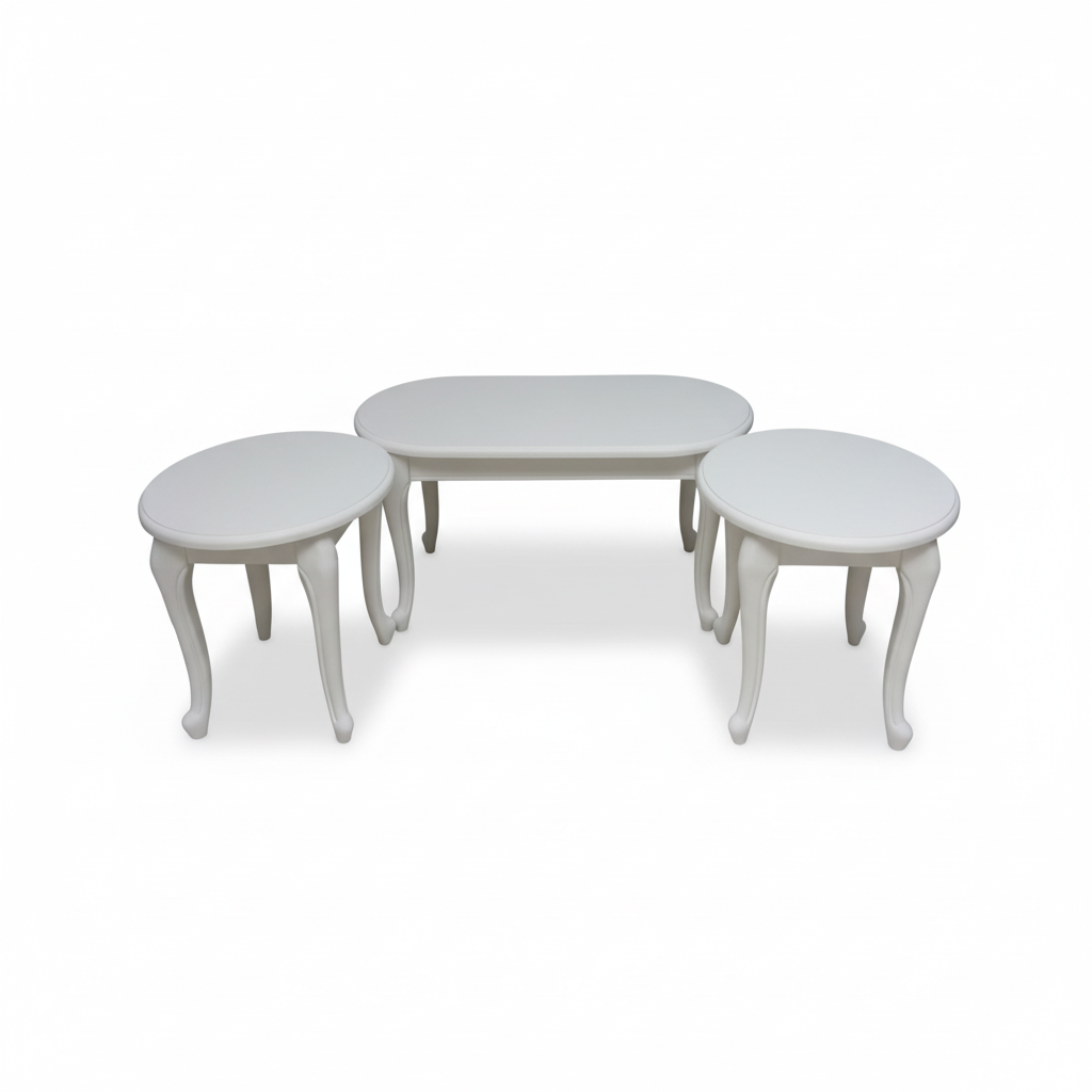 INFINI HOMES Coffee Table Set (1+2) IH 6006 – White | Premium Living Room Furniture UAE