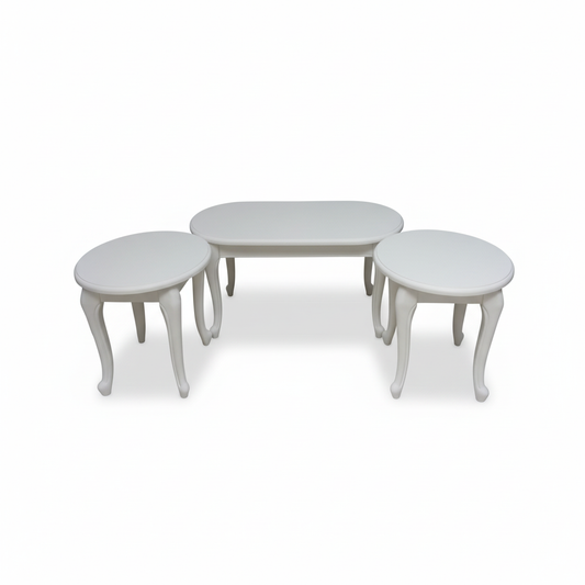 INFINI HOMES Coffee Table Set (1+2) IH 6006 – White | Premium Living Room Furniture UAE