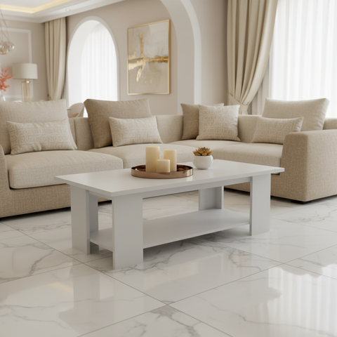 Coffee Table IH 4120 | Modern White Living Room Table – INFINI HOMES
