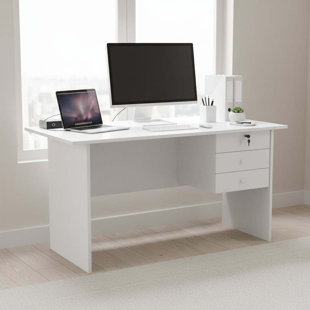 Office Desk White 117x57x72 cm | Premium Workspace Furniture UAE