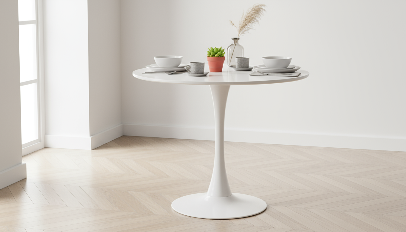 Round Dining Table 60cm Black & White - Modern Coffee Table UAE | INFINI HOMES