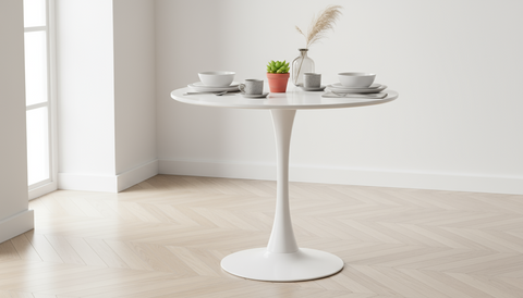 Round Dining Table 60cm Black & White - Modern Coffee Table UAE | INFINI HOMES