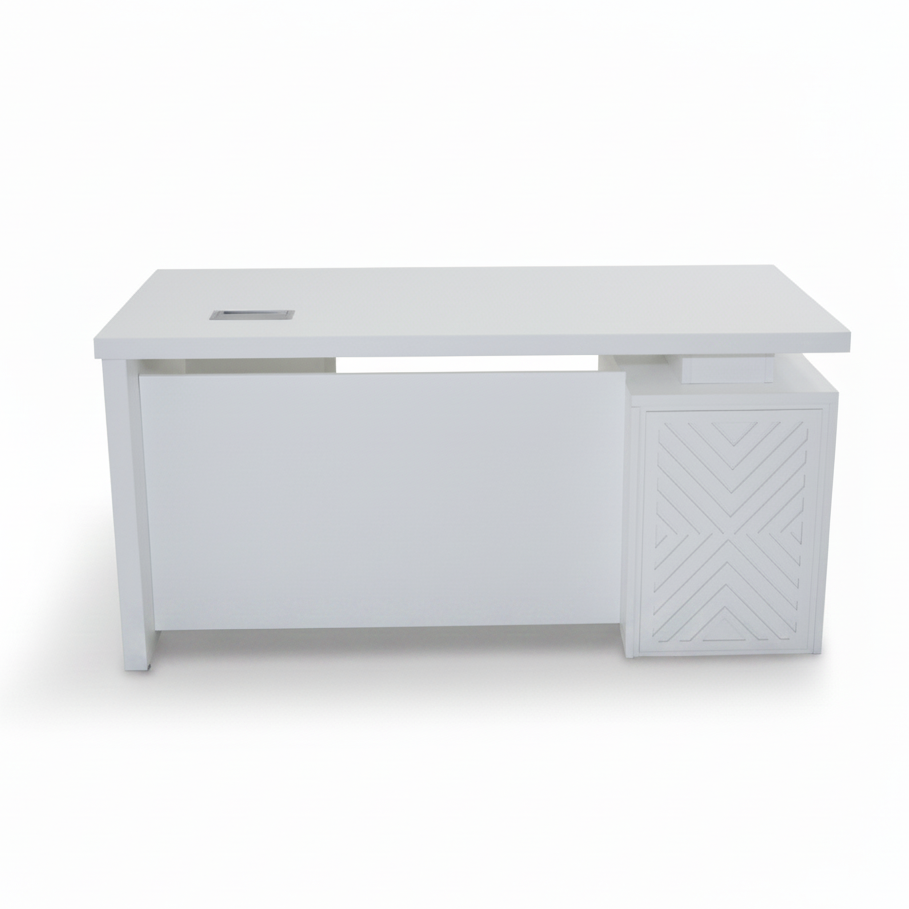 White Executive Office Desk 120x60x75cm on White Background – Home Office Furniture UAE | INFINI HOMES