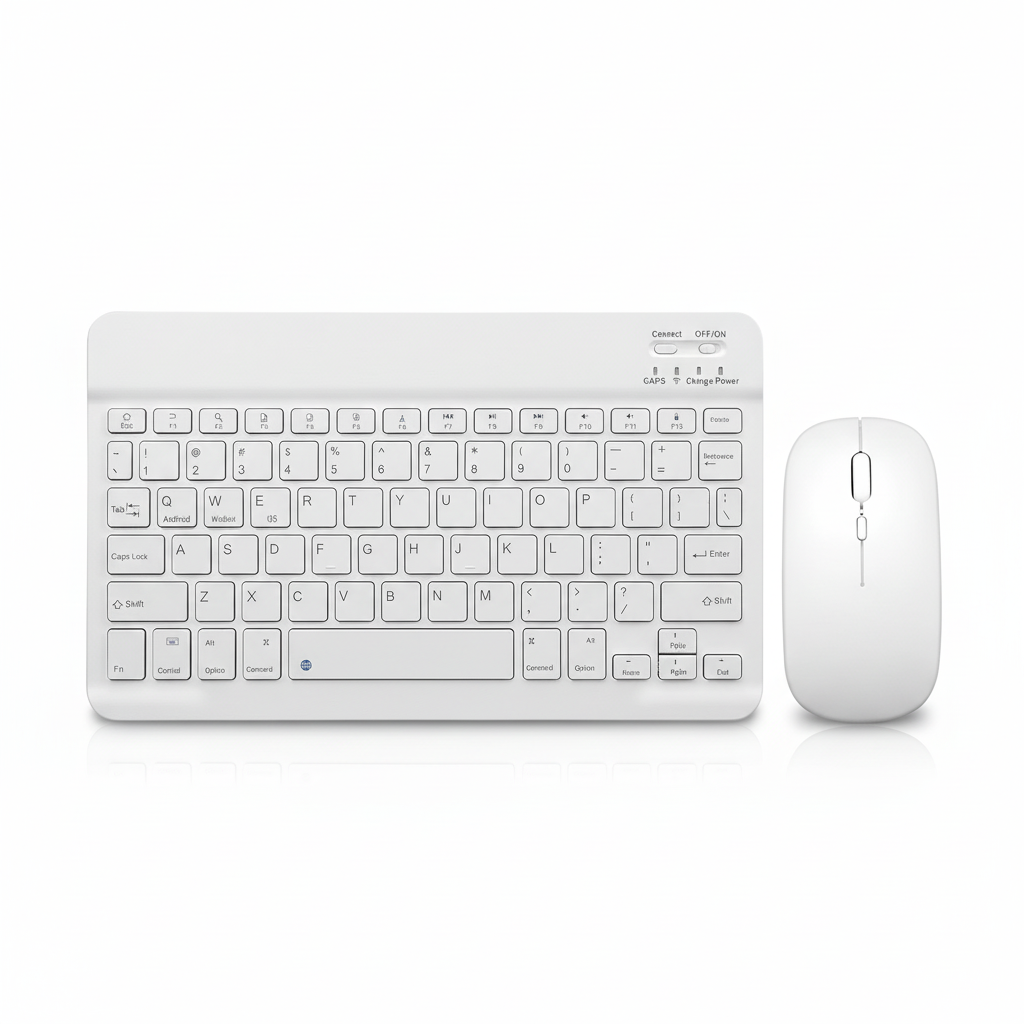 Wireless Bluetooth Keyboard & Mouse Combo Ultra-Slim Rechargeable Silent Typing White | UAE Stock – Dubai, Abu Dhabi, Sharjah, Ajman, Fujairah, Ras Al Khaimah & Umm Al Quwain