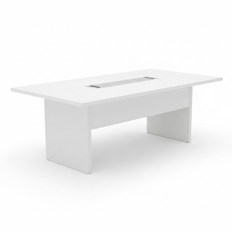 Beige Meeting Table 200x100cm with cable management – premium conference table for UAE offices | INFINI HOMES