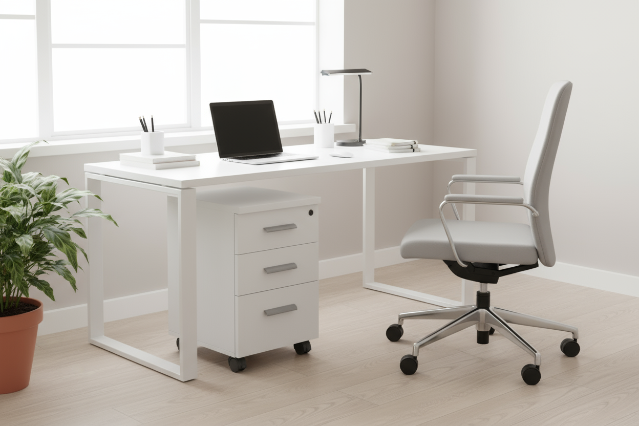 INFINI HOMES Pedestal Drawer UAE - Model AF601+PD-WT White 40x40x62cm Dubai Abu Dhabi Sharjah