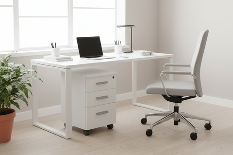 INFINI HOMES Pedestal Drawer UAE - Model AF601+PD-WT White 40x40x62cm Dubai Abu Dhabi Sharjah