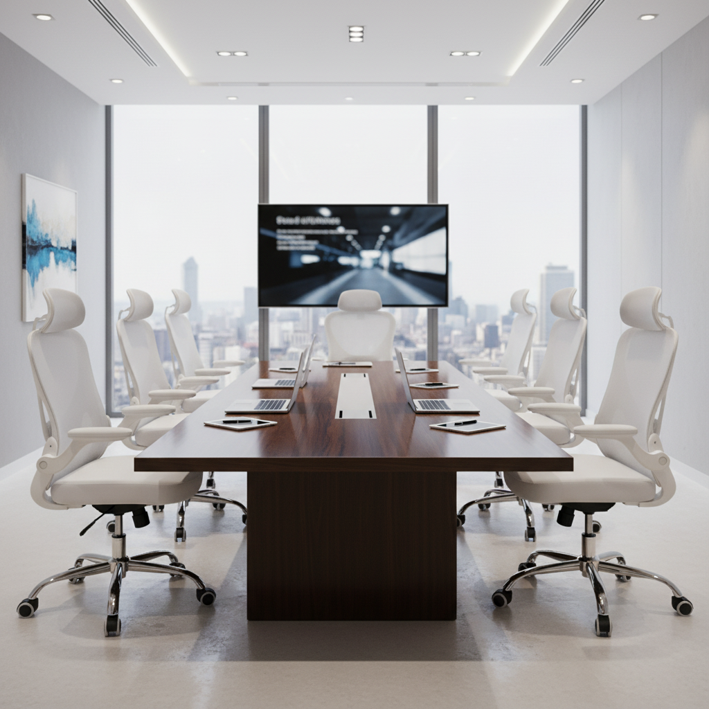 Ergonomic Mesh Office Chair with Headrest - High Back Executive Chair UAE | IH 6039 WHT