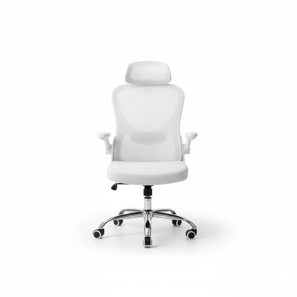 Ergonomic Mesh Office Chair with Headrest - High Back Executive Chair UAE | IH 6039 WHT