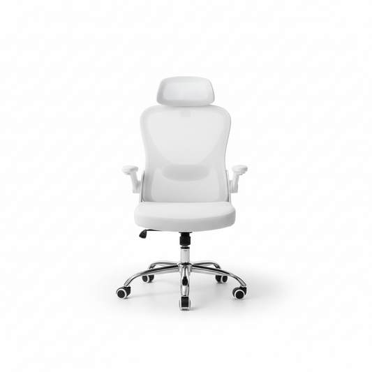 Ergonomic Mesh Office Chair with Headrest - High Back Executive Chair UAE | IH 6039 WHT