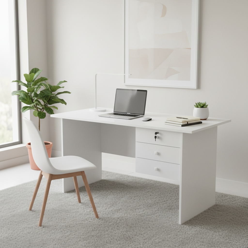Office Desk White 117x57x72 cm | Premium Workspace Furniture UAE