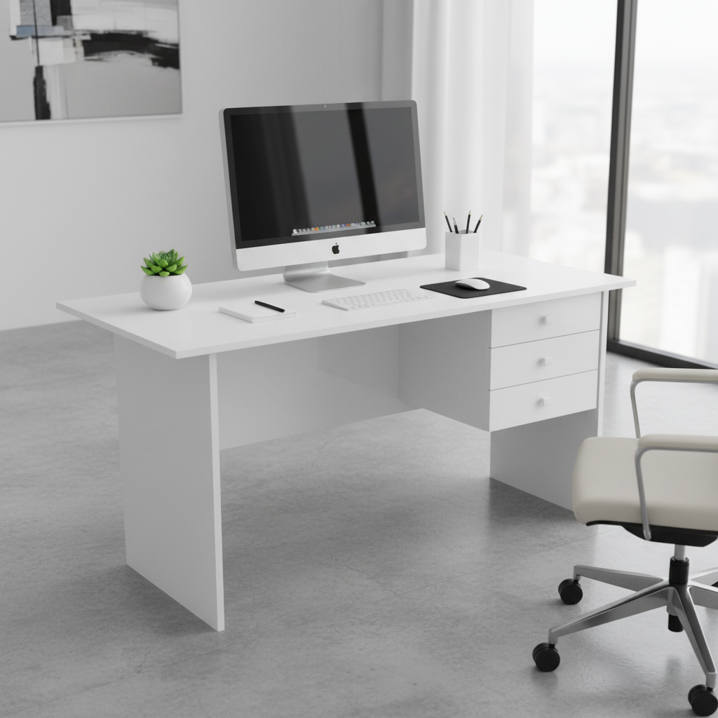 Office Desk White 117x57x72 cm | Premium Workspace Furniture UAE