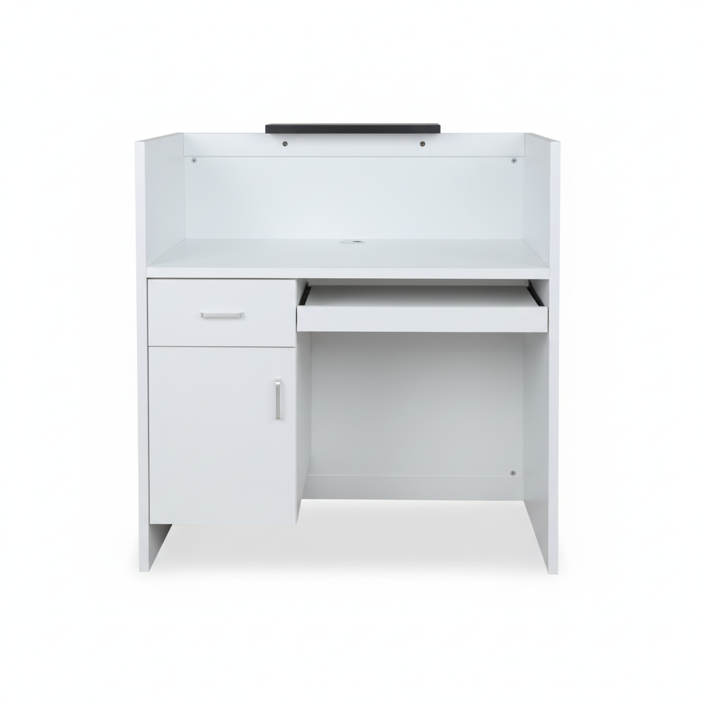 White Grey Reception Table 120x60x110cm | Modern Office Furniture UAE