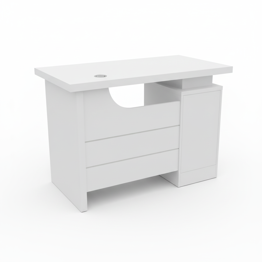 White Office Desk with Drawers 100x60cm | Premium Workspace Furniture UAE