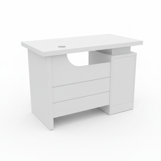 White Office Desk with Drawers 100x60cm | Premium Workspace Furniture UAE