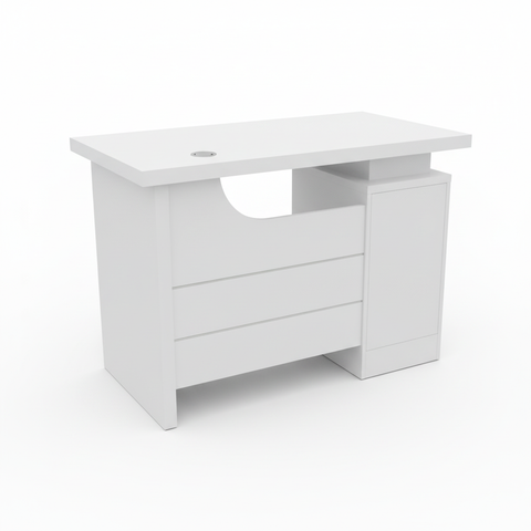 White Office Desk with Drawers 100x60cm | Premium Workspace Furniture UAE