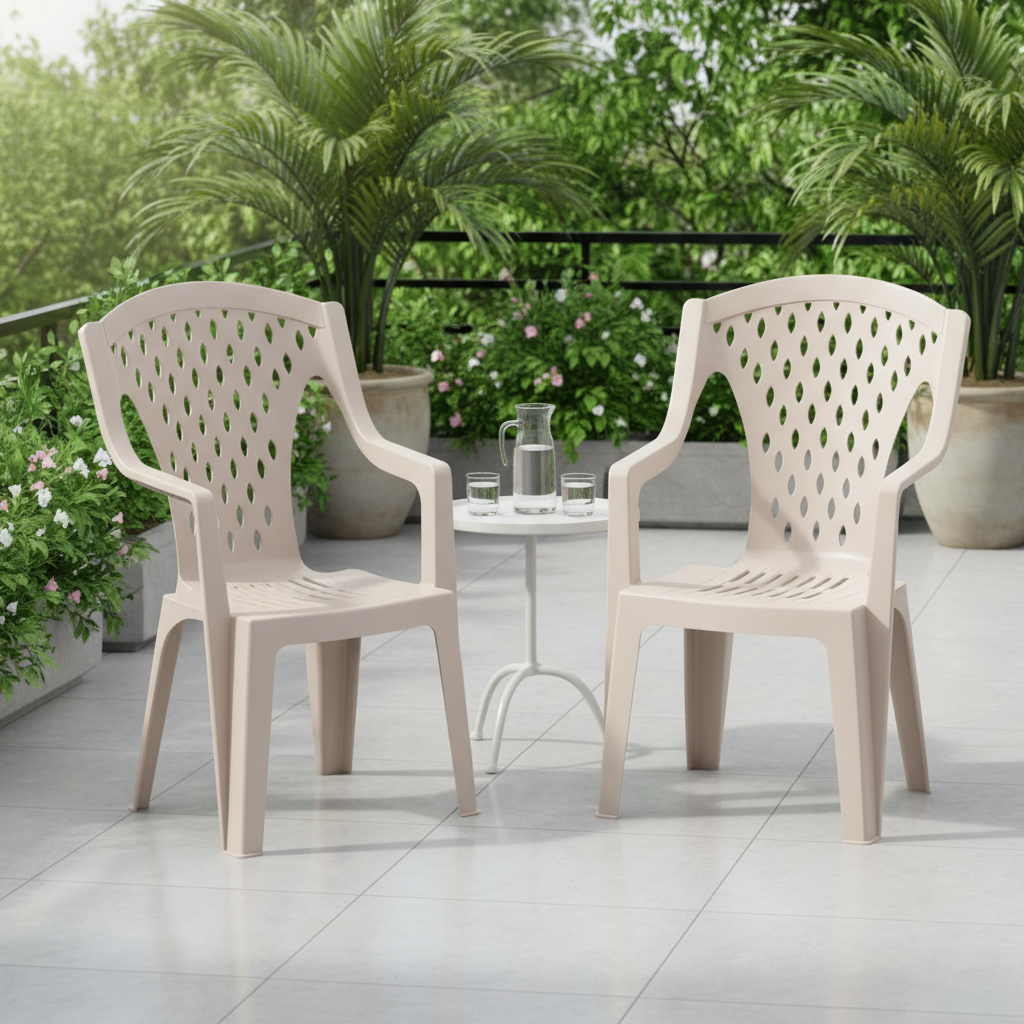 Premium Queen Chair Set of 2 Beige - UAE Wide Delivery | Dubai Abu Dhabi Sharjah