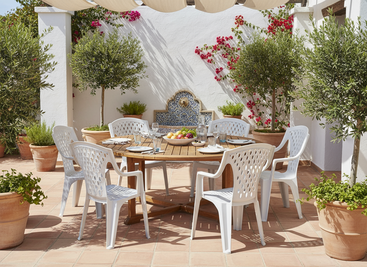 Premium Queen Chairs Set of 6 - Beige Plastic Dining Chairs UAE | Dubai Abu Dhabi Sharjah