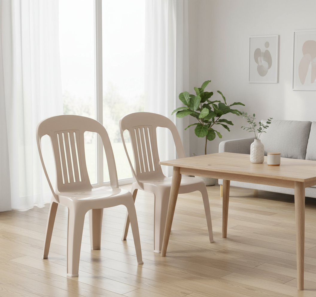 Premium Contessa Chairs Set of 2 - Beige | UAE Furniture Delivery Dubai Abu Dhabi