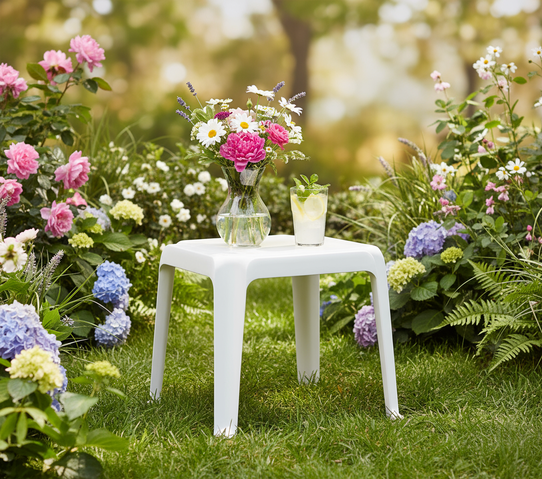 Premium Plastic Low Square Table UAE | Durable Outdoor Furniture Dubai Abu Dhabi