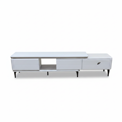 High Gloss White TV Stand with Ceramic Top 170cm – Living Room Furniture UAE | INFINI HOMES