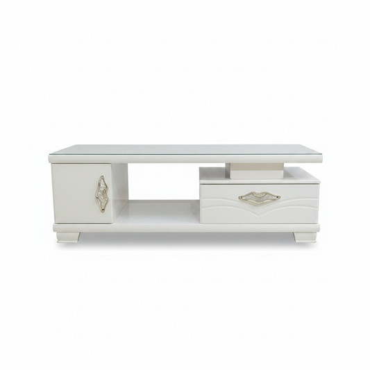 White Center Table 120x60x44.5 CM | Modern Living Room Coffee Table UAE – IH CT306