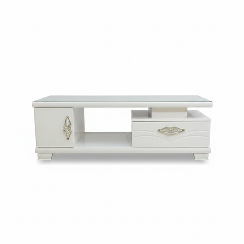 White Center Table 120x60x44.5 CM | Modern Living Room Coffee Table UAE – IH CT306
