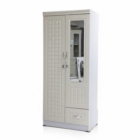 White Wardrobe 80cm UAE | Wooden Closet Storage Cabinet Dubai | IH 8821
