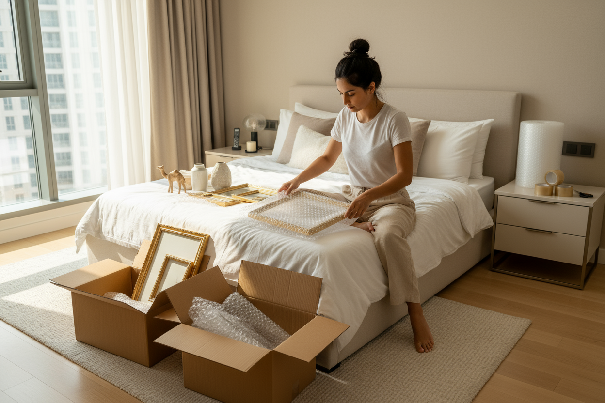 Moving Starter Kit UAE - 3 Carton Boxes + 3 Clear Tape + Bubble Wrap | Dubai Abu Dhabi