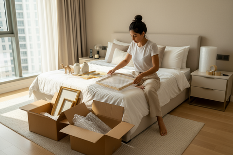 Moving Starter Kit UAE - 3 Carton Boxes + 3 Clear Tape + Bubble Wrap | Dubai Abu Dhabi